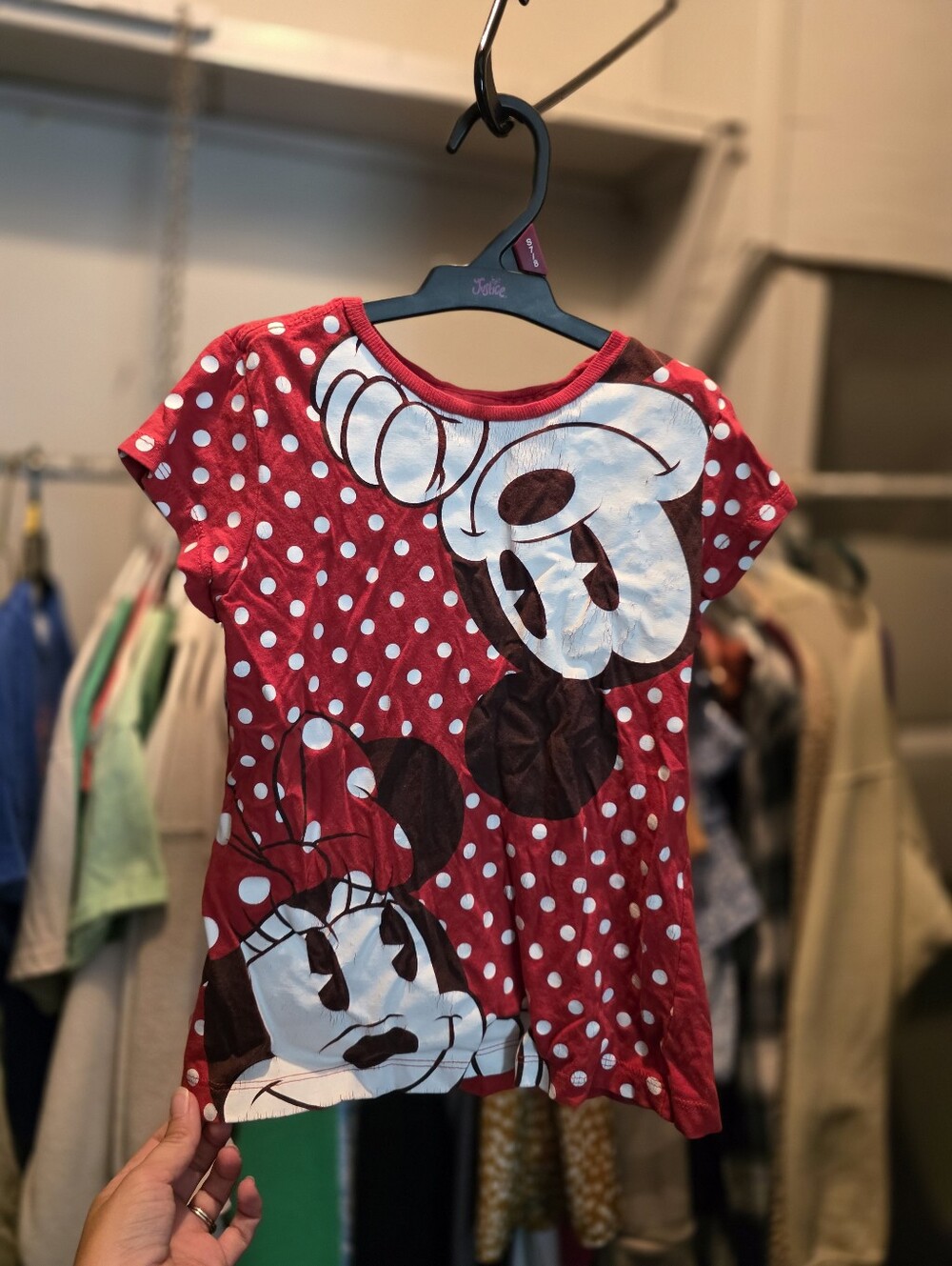 Minnie Mouse Girls Red Polka Dot Graphic T-Shirt
